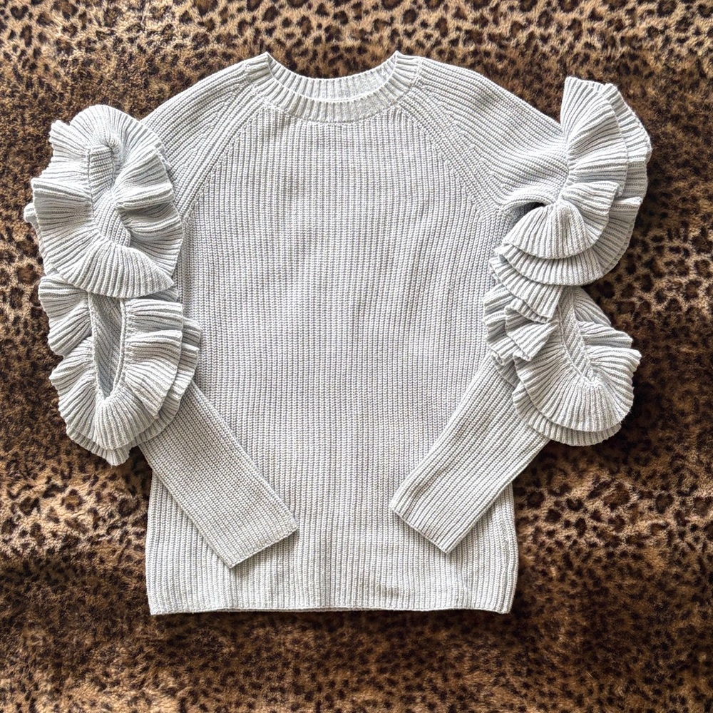 BP Ribbed Knit Sweater in Light Gray